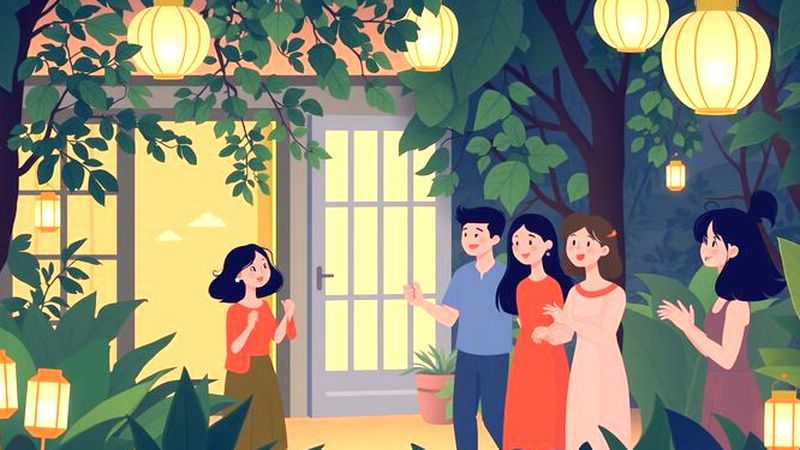 Un jardín tranquilo danza bajo luz suave
