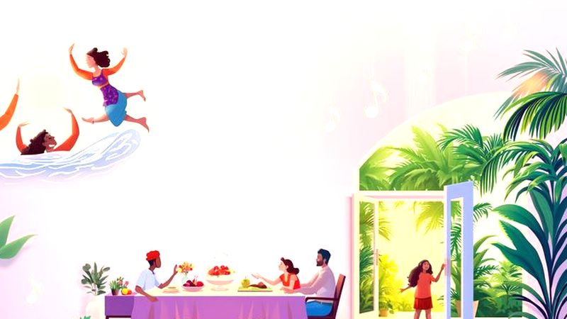 Un ambiente tropical y armonioso evoca alegría
