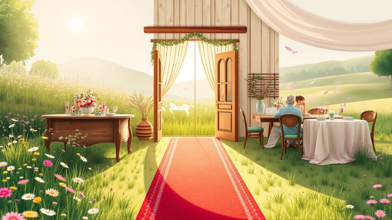 Una escena festiva y elegante florece