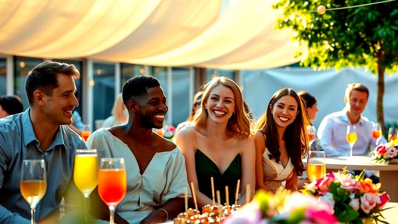 Una reunión festiva y elegante florece