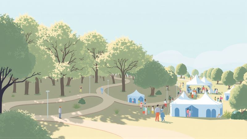 Un evento comunitario tranquilo y bien organizado