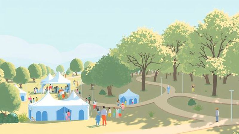 Un evento comunitario tranquilo y bien organizado
