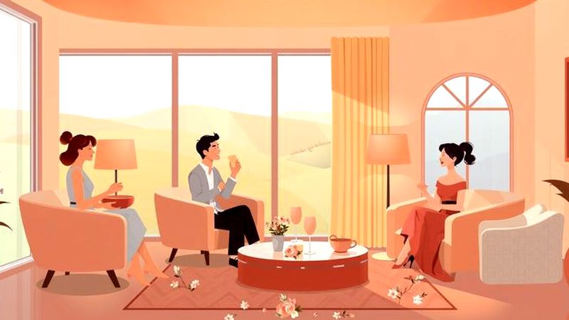 Una ilustración elegante celebra la alegría tranquila