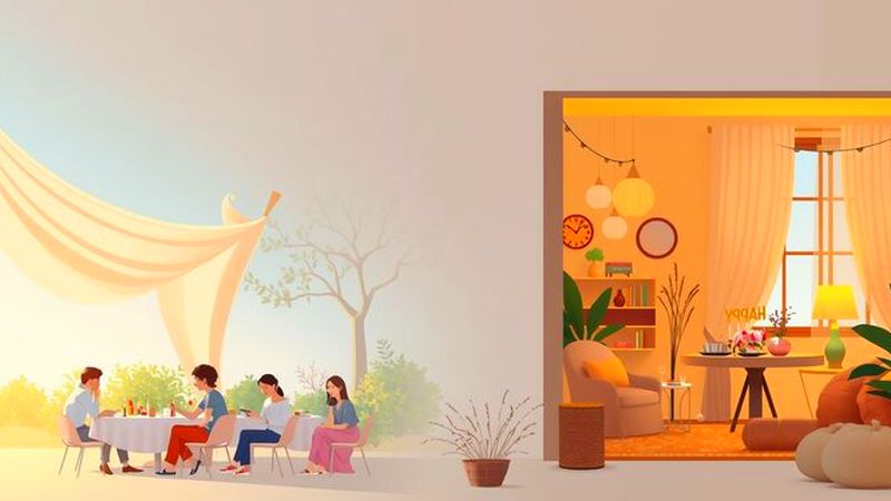 Un hogar sereno celebra la armonía y alegría