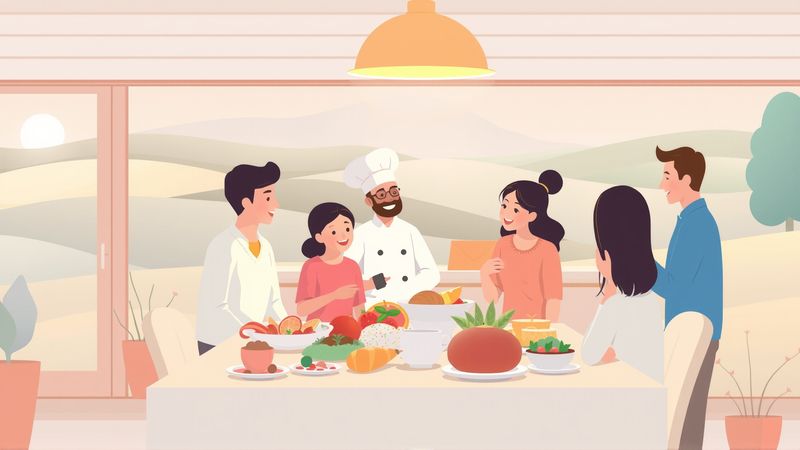 Una familia feliz celebra en armonía