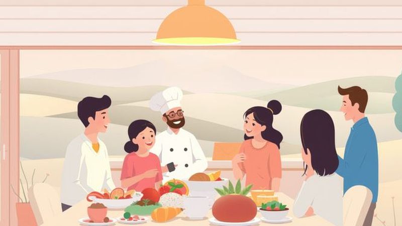 Una familia feliz celebra en armonía