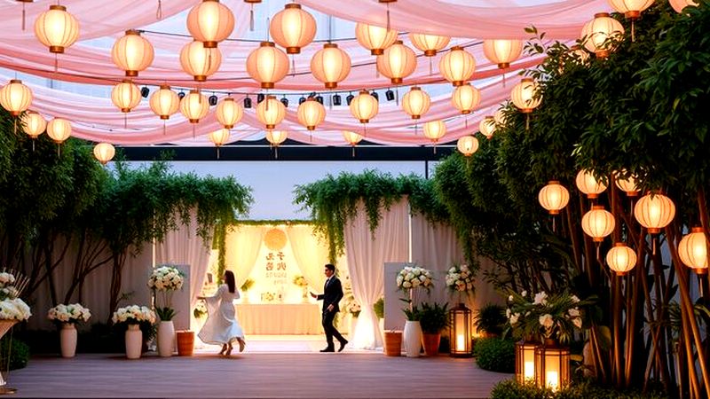 Una celebración tranquila y bellamente decorada