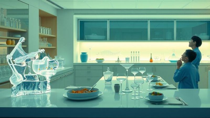 Un laboratorio frío muestra arte elegante