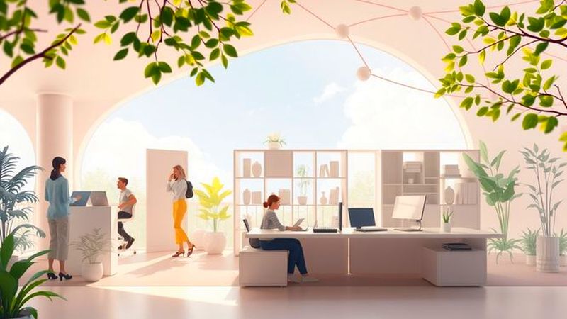 Un espacio de trabajo y jardín armonioso