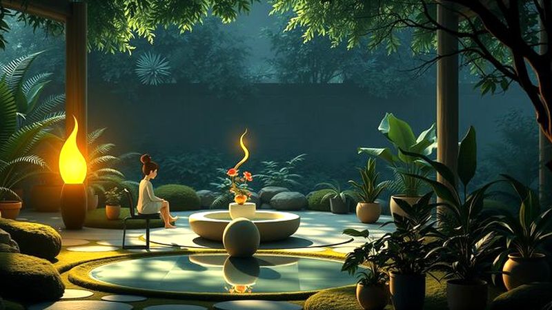 Un jardín tranquilo ofrece calma y elegancia
