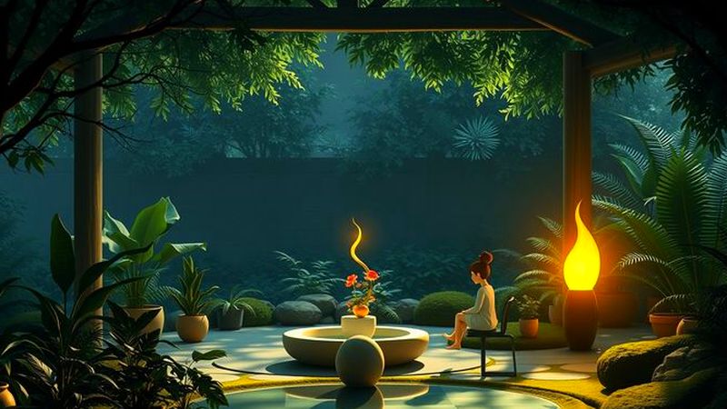 Un jardín tranquilo ofrece calma y elegancia