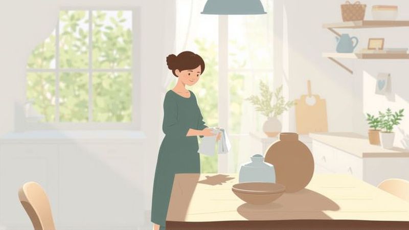 Una cocina cálida invita a la calma