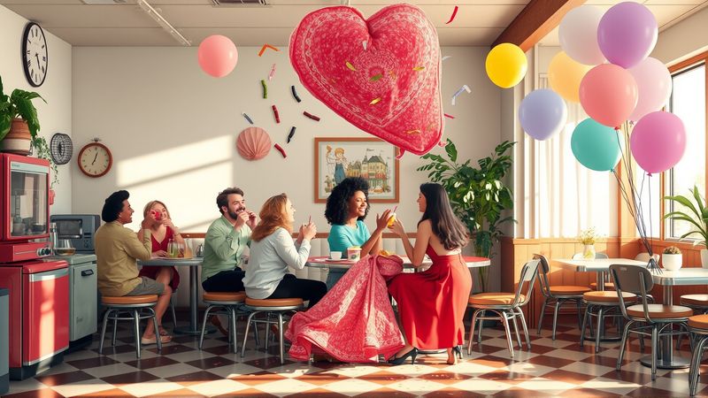 Un diner retro vibrante y acogedor