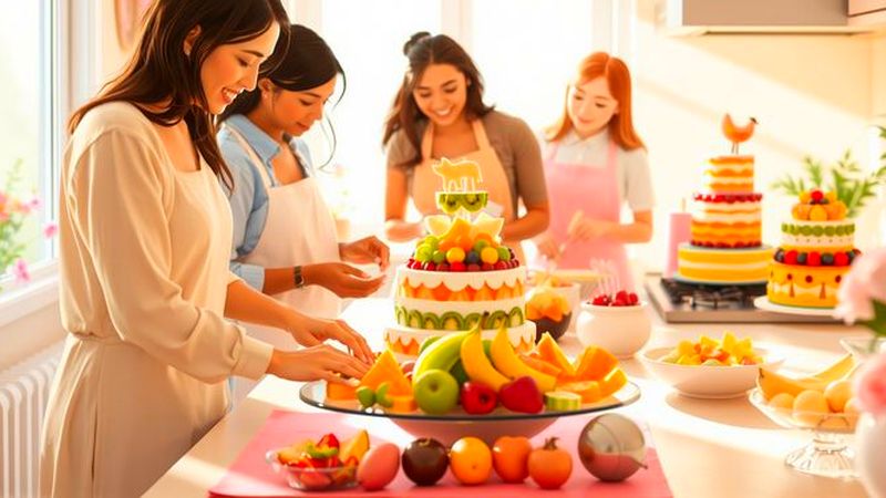 Una cocina acogedora celebra un baby shower